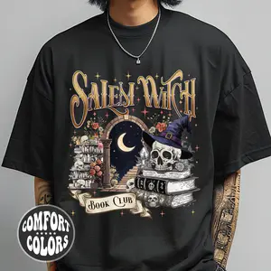 Salem Witch Book Club Comfort Colors Shirt | Book Lover Halloween Shirt | Reading Halloween Tee | Gift for Bookish Reading