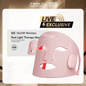 【LIVE EXCLUSIVE】INIA GLOW Wireless LED Face Mask, 2-Year Warranty, Portable and Rechargeable for LED Facial Mask Skincare at Home and Travel, The Ultimate Gift Choice for this Season，Summer Beauty Gift Ideas