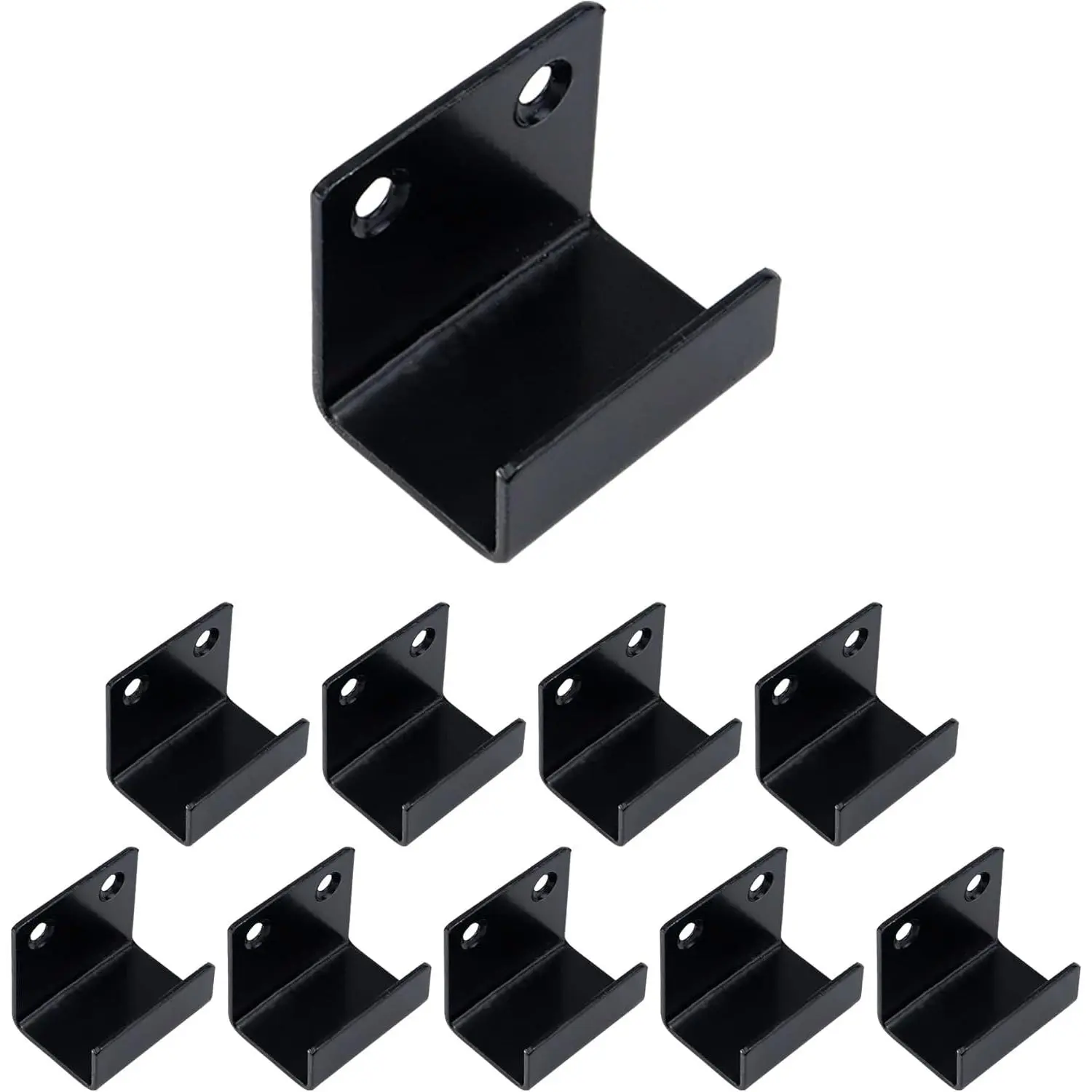 10-Piece Stainless Steel J-Hooks, Thick Flat Wall Hangers for Tile Display, Black Finish with 25mm Inner Width, 15Mm Inner Width(Silver)