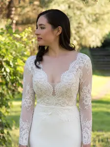 Long sleeve lace wedding dress