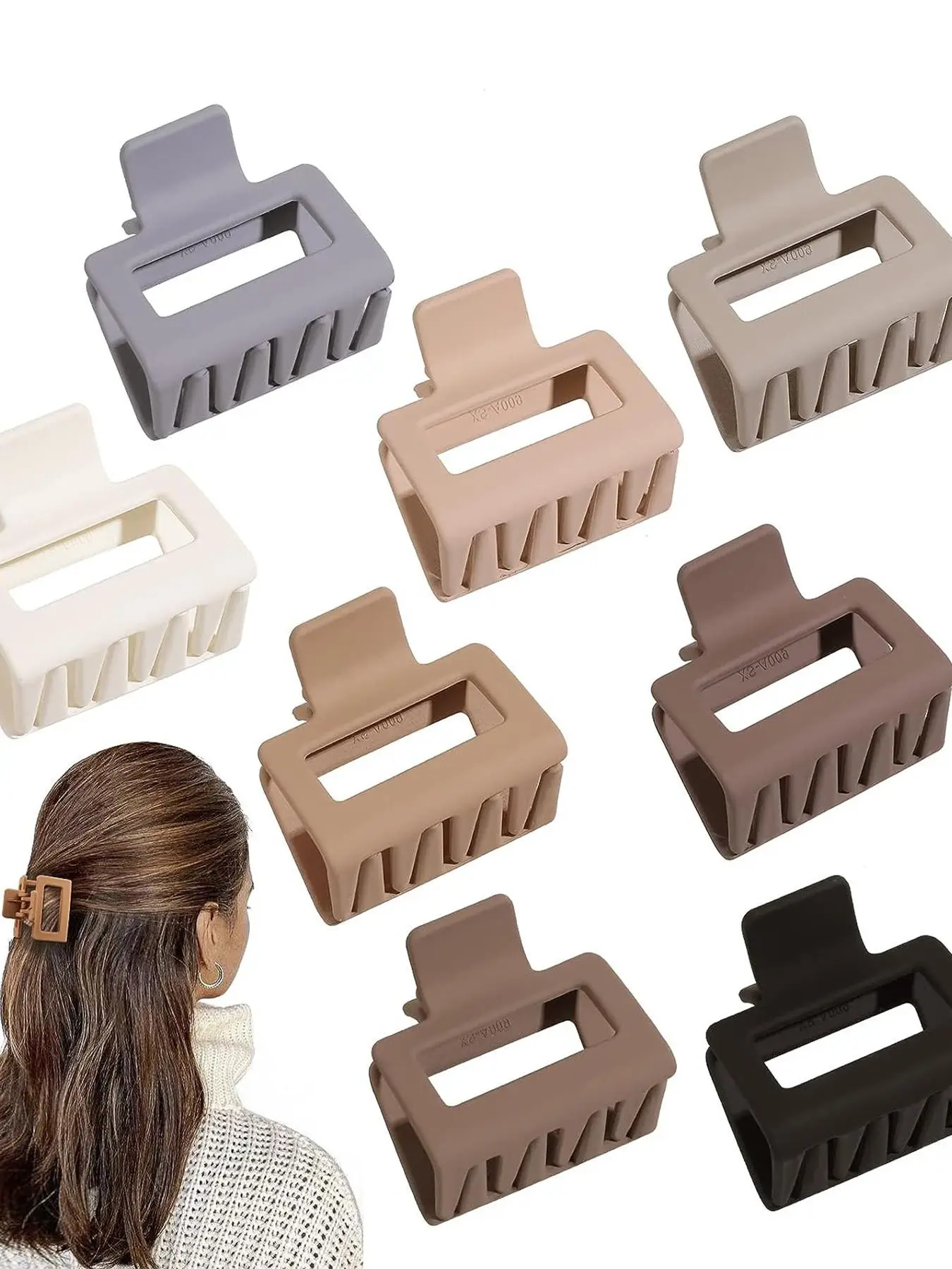 Solid Color Matte Hair Claw Clip, Women's Minimalist Daily Casual Versatile Hair Accessories, Trendy Clean Girl Outfit Hair Accessory for Daily Wear