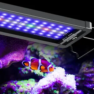 12W Saltwater Aquarium Light for 12" to 18" Fish Tanks Dimmable LED Reef Light for Coral Extendable Marine Fish  Light with Full  D/N Mode Timer Auto /Off Adjustable Brightness
