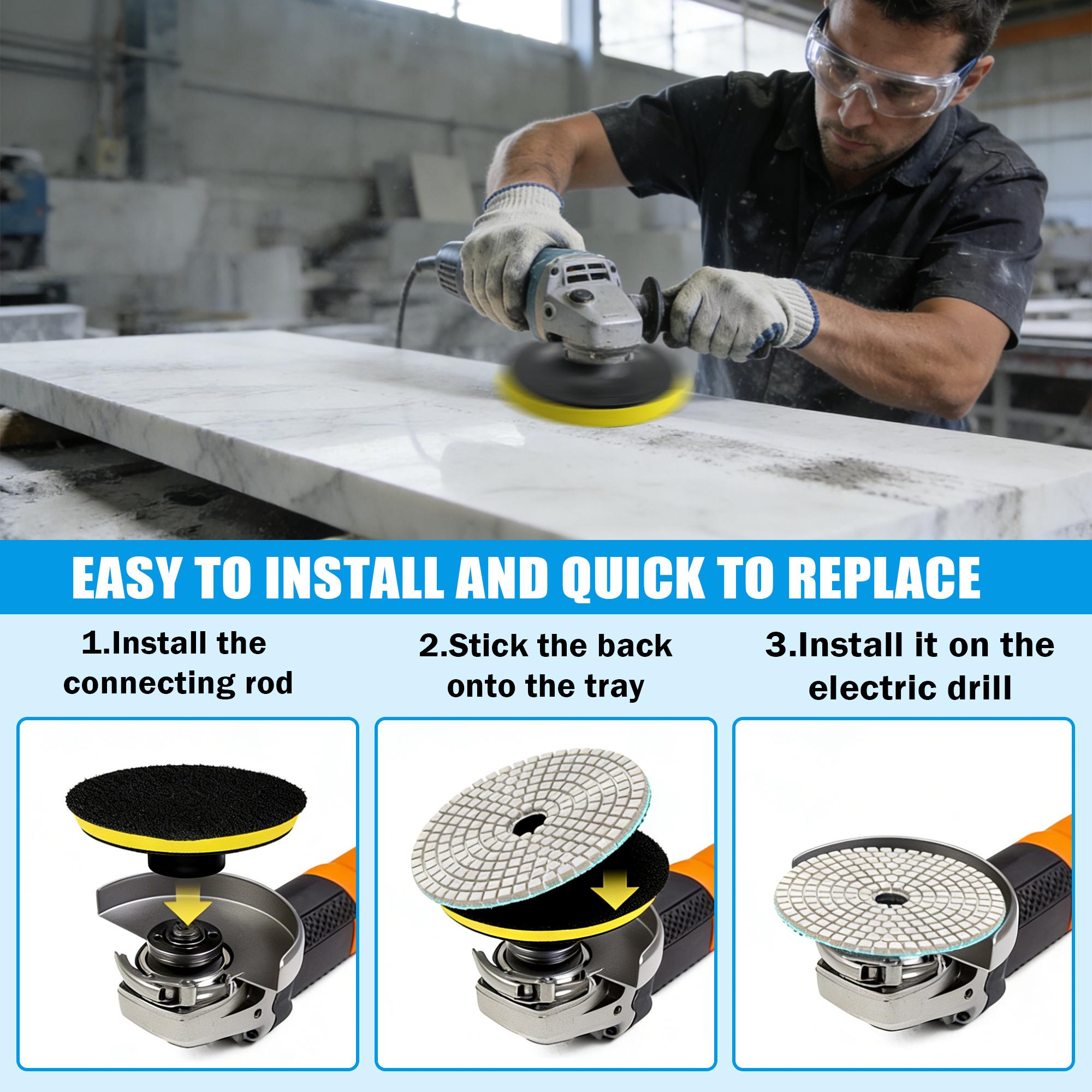 Diamond dry grinding pads for tile stone polishing edge grinding marble granite concrete floor resurfacing flexible hook and loop backing for angle grinder sharp durable