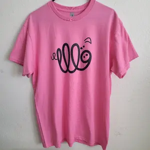 DTF Design Pink Large T-Shirt with Unique Pig Black Design