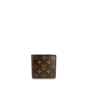 Pre-owned Louis Vuitton Coated Canvas Small Leather Goods Monogram Bifold Marco Wallet