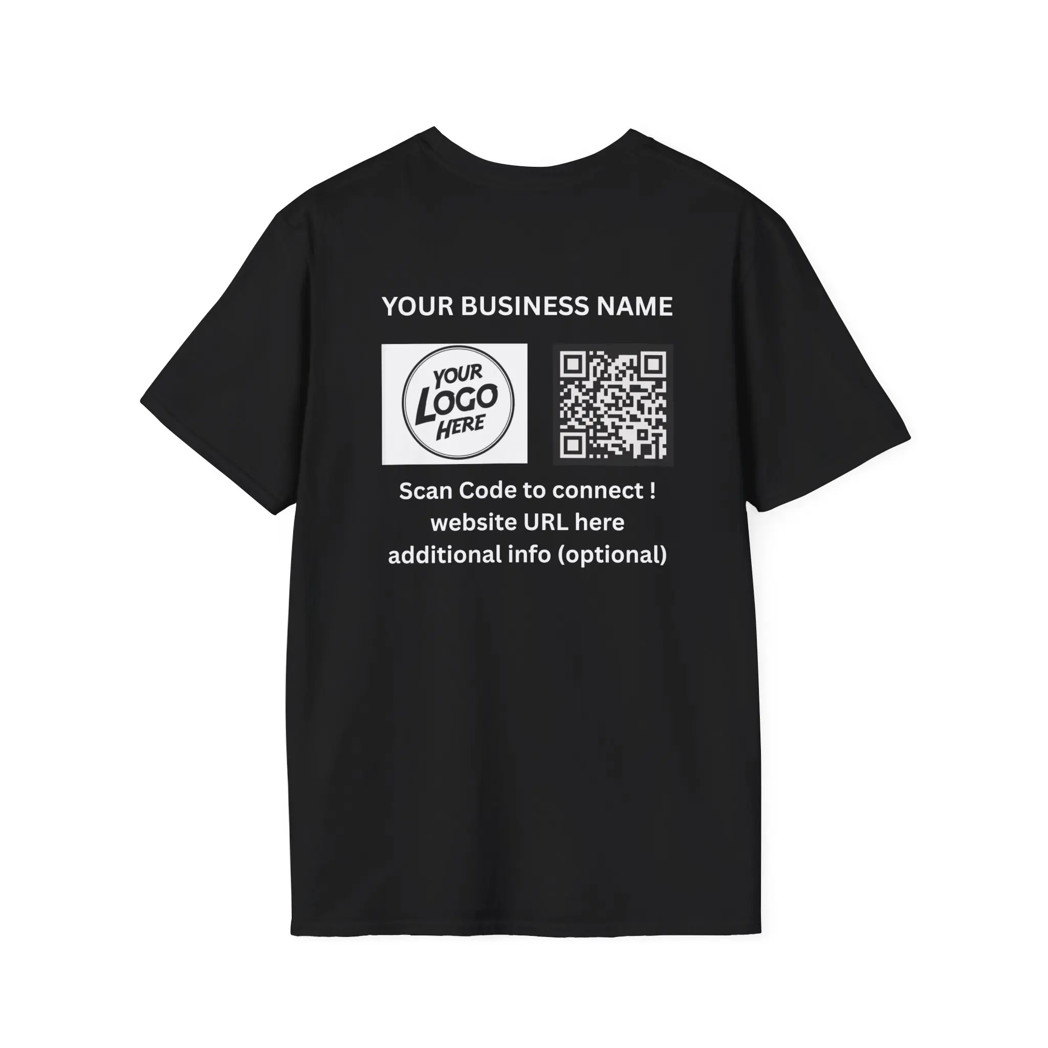 Custom QR code Business Shirt, Personalized Logo Website Tee