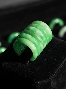 Apple Green Jade Midi/pinky Ring – Slim Stacking Band (pair)