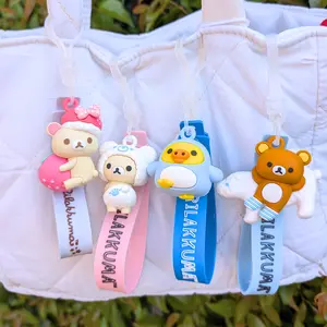 Rilak & Korilak Bear Official Cartoon Keychains | Cute Kawaii Bag Charm | Japanese Anime Character Key Ring