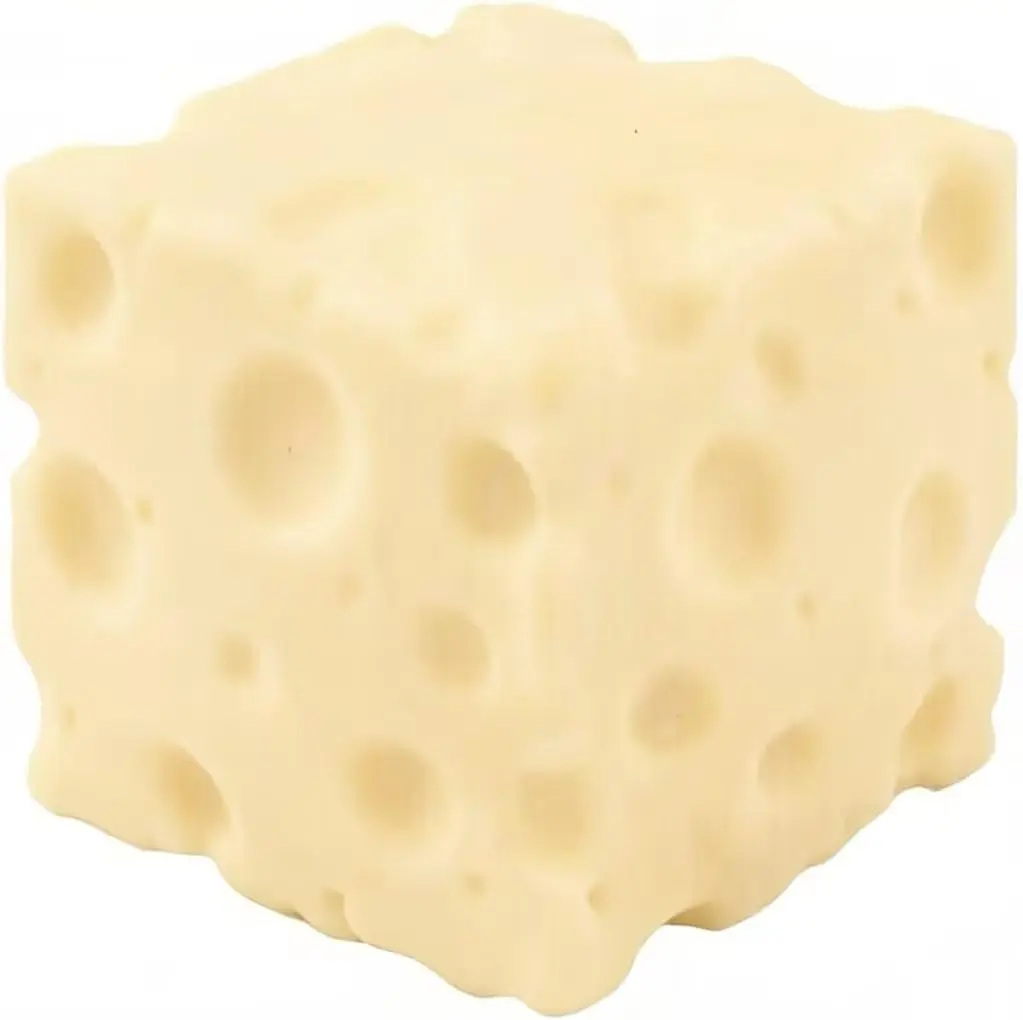 Yellow Cheese Squeeze Toy, Soft Novelty, Theme Cheese Cubes Squishy (Light-Colored Medium)
