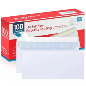 Zzrywuty #10 Letter Size Mailing Envelopes for Business, 100pcs Self Seal Windowless Security Envelopes 4-1/8 x 9-1/2 Inch White 24LB Paper
