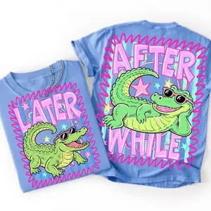 [Sale Up To 50%] Comfort Colors Later Gator T-Shirt, After While Crocodile Shirt, Trending Stripes Tee, Summer Tee, Respect The Locals Shirt, Girly T-Shirt, Striped Alligator Tee, Cotton Fabric Gift For Women