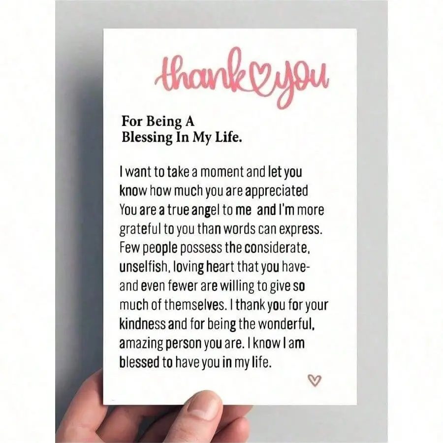 Personalized Heart Pattern Thank You Card with Envelope, Fantasy Theme, Paper Material, Ideal for Thanksgiving, Christmas, Birthday