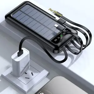 10000mAh Solar Power Bank, Portable Charger, Solar Power Bank, Camping External Backup Battery Pack, Fast Solar Panel Charger with Dual Flashlight, Solar Charging, USB Solar Charging