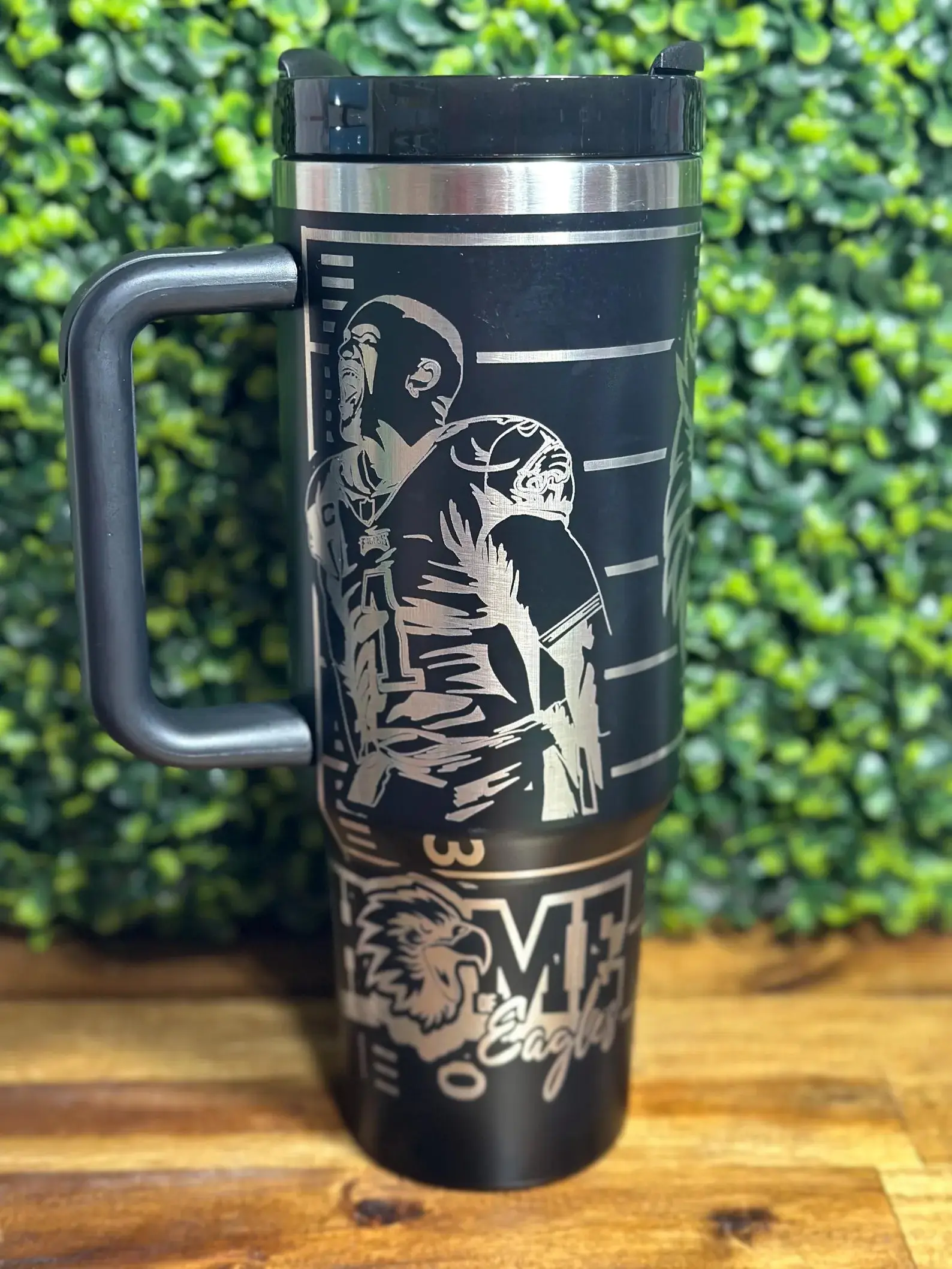 Eagles inspired laser engraved tumbler