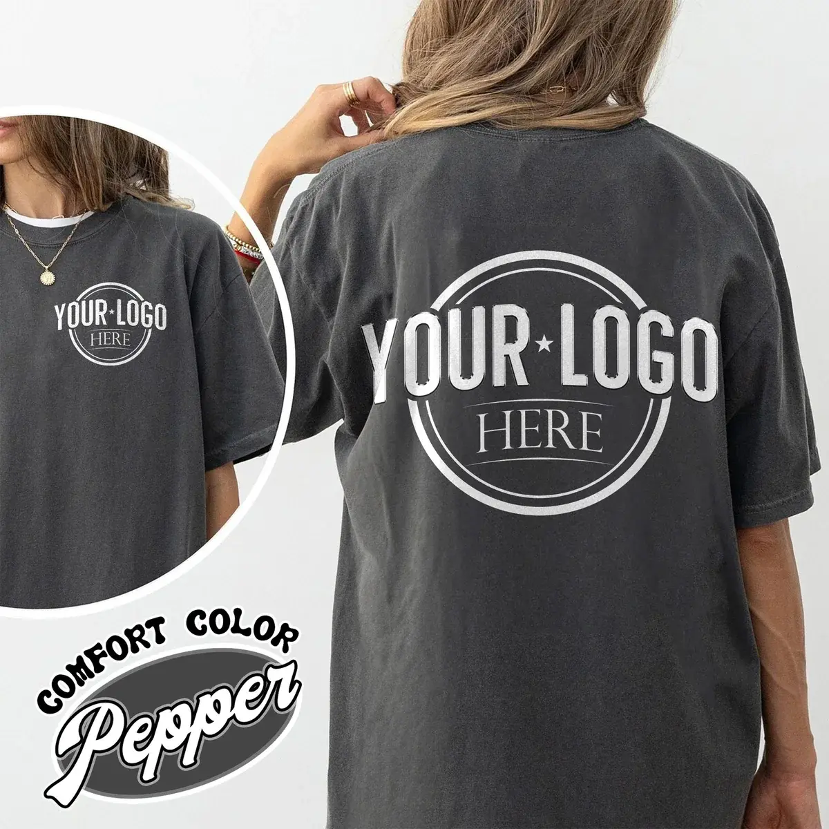 Vintage Graphic 90s Comfort Colors Business Logo Shirt Front and Back Shirt, Custom Logo Shirt Bulk, Custom Business Logo, Custom Shirt of My Logo, Your Logo Here Shirt