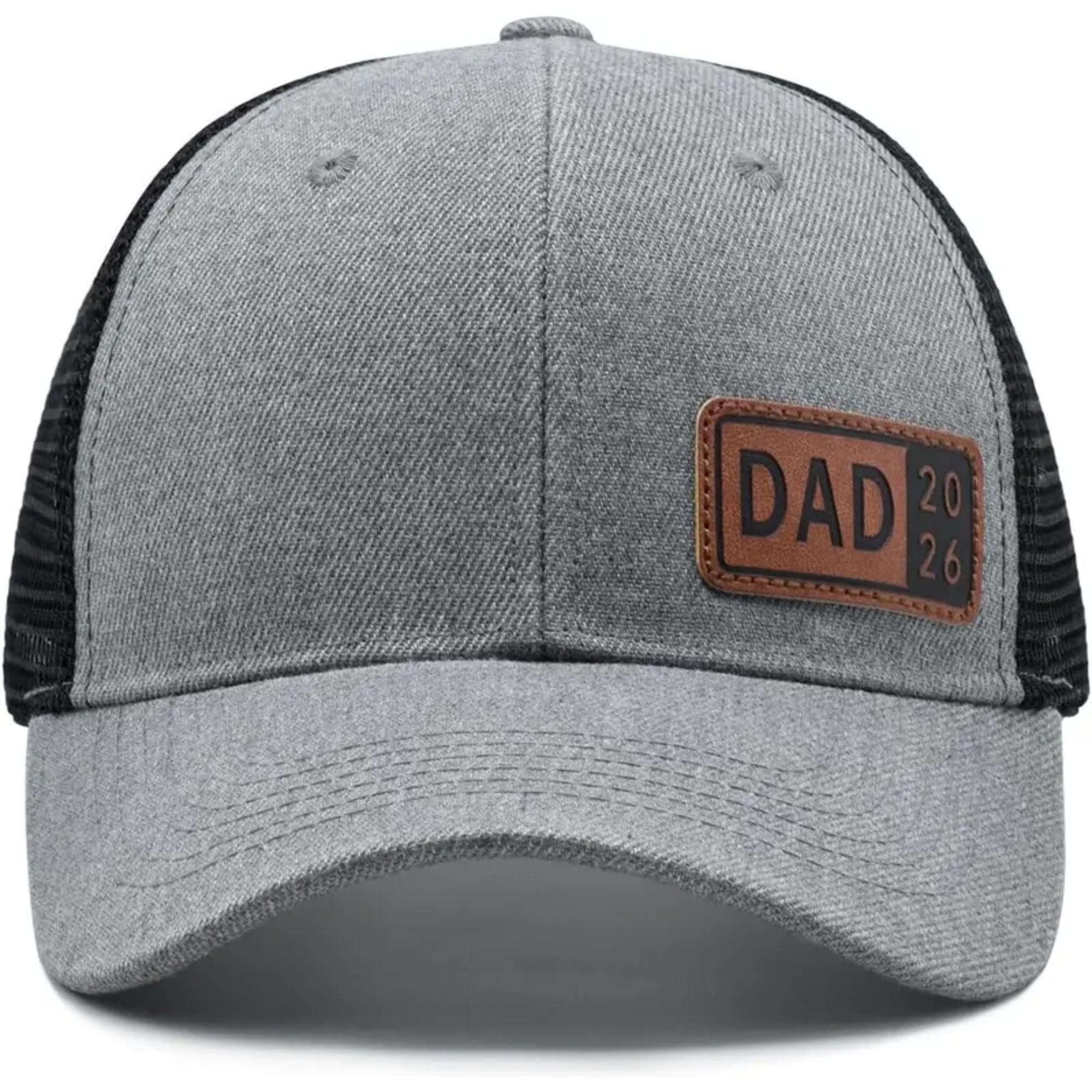Dad Est 2026 Hat First Fathers Day Gift for New Dad Adjustable Papa Trucker Baseball Cap with DAD 2026 Patch Comfortable Fit and Stylish Design Personalized Dad Hat