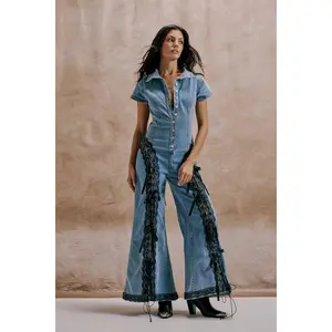 DIXIE LACE DENIM JUMPSUIT