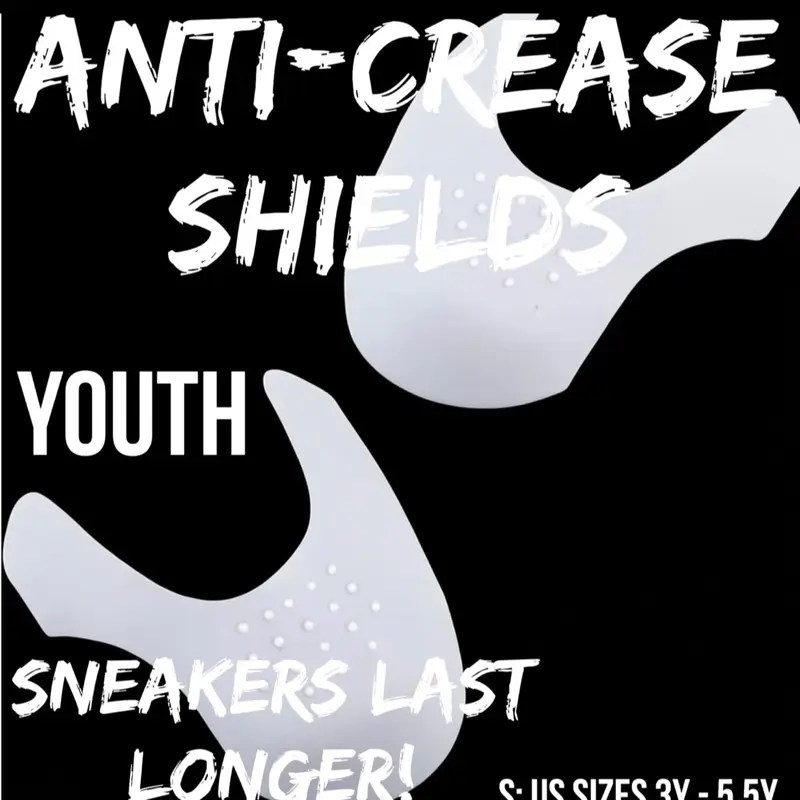 2/$2 Youth Anti Crease Sneaker Shields US Size 3Y-5.5Y Shoe Footwear Outsole Protective Shield