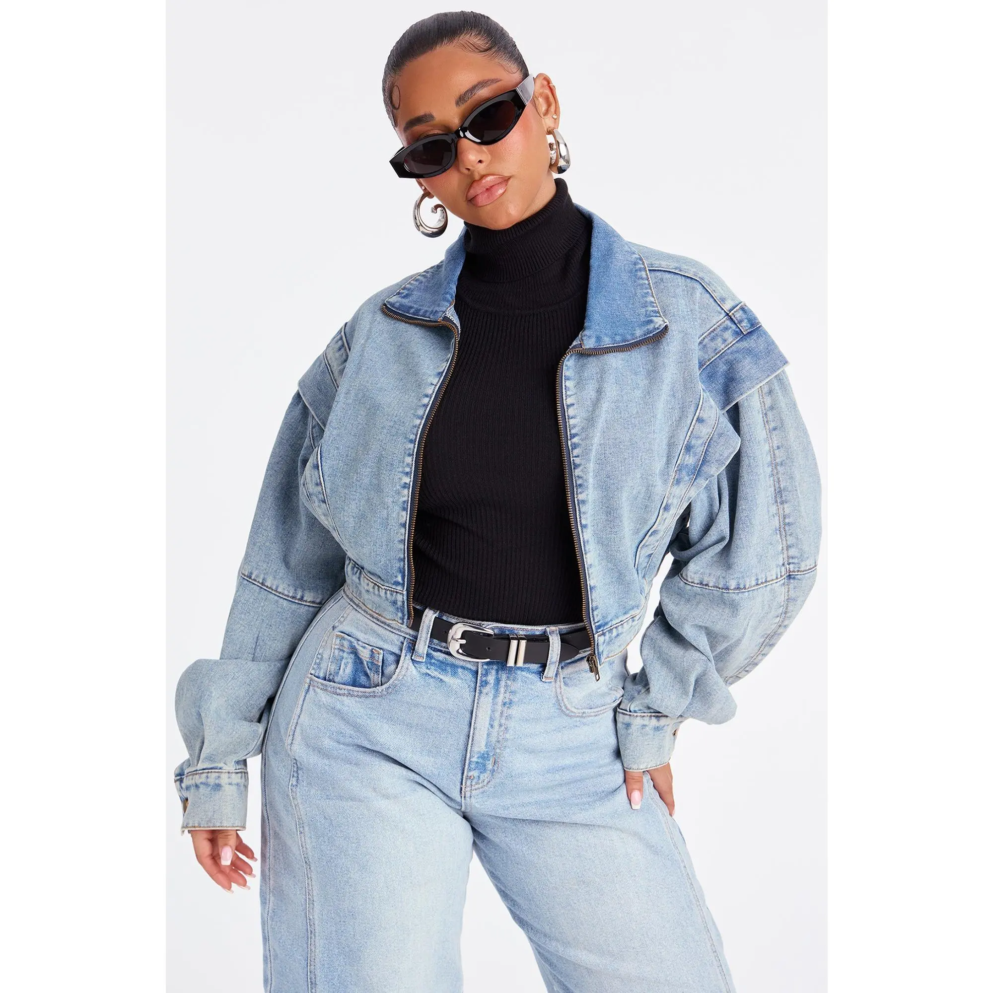 Isabelle Denim Bomber Jacket - Vintage Wash Isabelle Denim Bomber Jacket - Vintage Wash