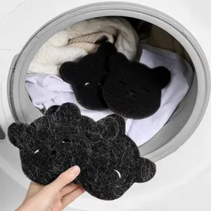 Pet Hair Remover Laundry Sponge Balls, 2 Pack Bear Pattern Reusable Fabric Softener, Effective Pet Fur Removal for Washing Machine Household Items