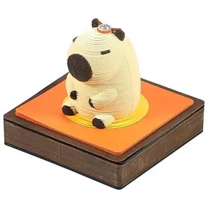 3D Memo Pad Art Sticky Notes, Capibara 3D Memo Pad Paper Carving Art, Paper Carving Sticky Note with LED Light and Acrylic Dust Cover for Office Desktop Decor