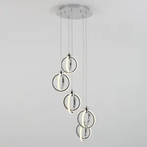 Soho modern 5-light LED pendant