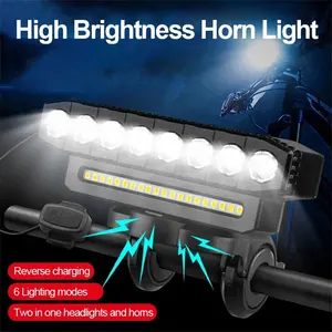 USB Rechargeable Bike Light 8 Leds for Night Riding, 6 Lighting Modes Waterproof Bike Headlight, 3000 Lumen Super Bright Aluminium Shell Bicycle Front Light, Easy to Install Bicycle Headlight High Brightness