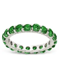 Sterling Silver Gracie Emerald CZ Eternity Ring Sterling Silver Gracie Emerald CZ Eternity Ring