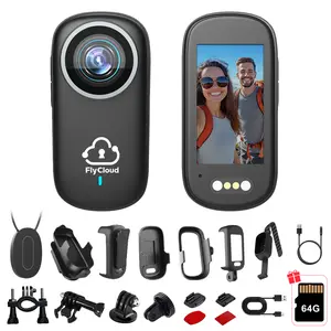 FlyCloud One 4K Mini Camera Magnetic Mount, Wide-Angle Lens, Long Battery Life, APP View, Hands-Free POV Recording for Hiking, Baby, Pet, Home, Indoor & Outdoor Vlog /Sports Enthusiasts/Families/Pet Owners