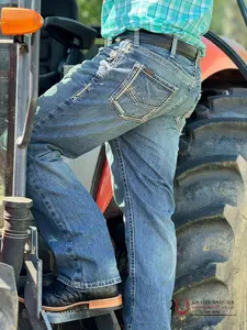 ARIAT Mens Jean Gambler M5 Straight Fit Straight Leg 10012703 Casual Plain Comfortable & Durable Beige Jeans