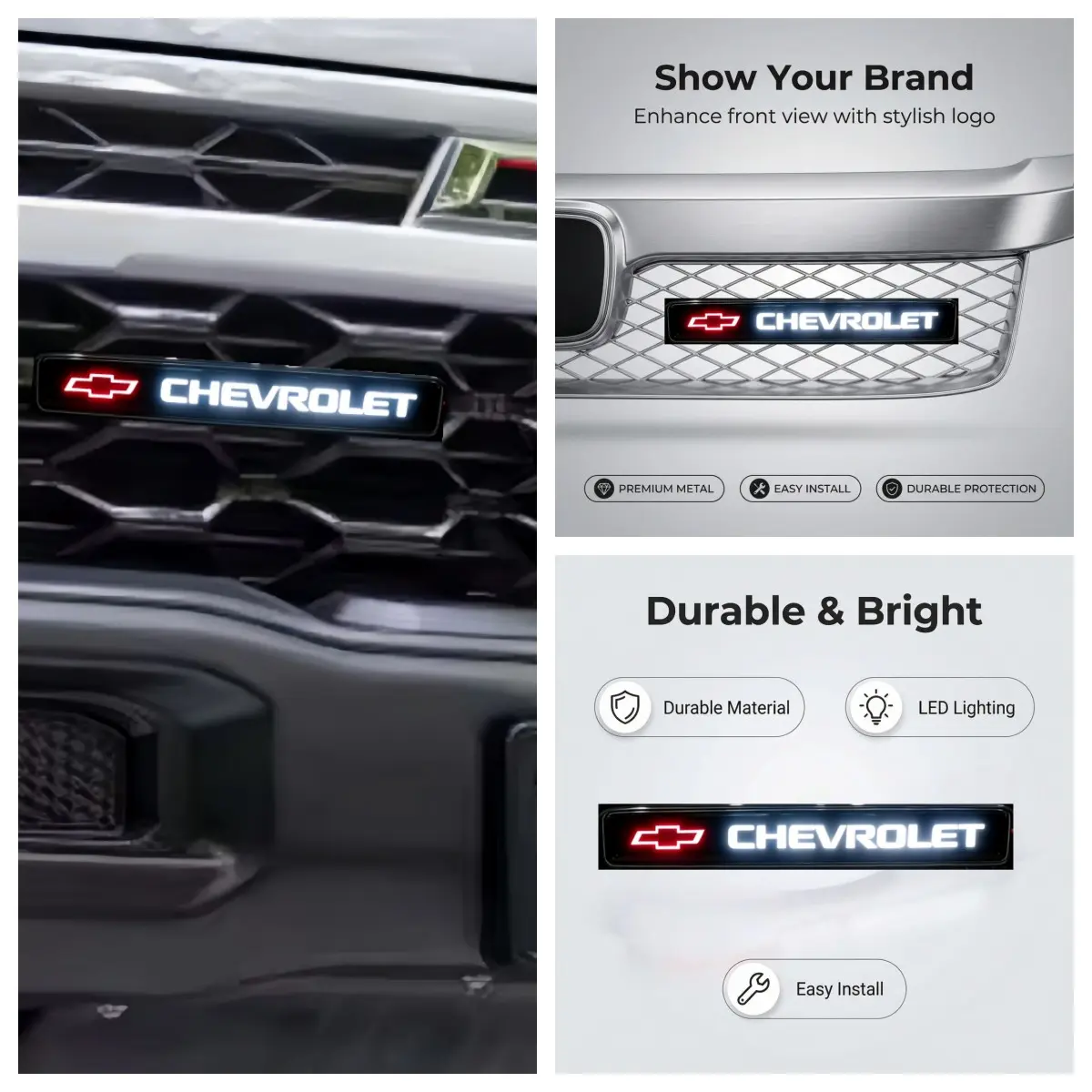 LED Car Front Hood Grille Emblem Light Illuminated Badge Decoration ...