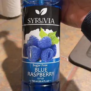 Syruvia Sugar-Free Blue Raspberry Flavored Syrup - 25.4 fl oz - 0 Calorie, Kosher, Gluten-Free Premium Syrup for Drinks, Shakes, Desserts & More, Hot Chocolate, Beverage, Minty Treats, Sugar Free Syrups & Concentrates