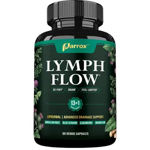 Parrox Lymph Flow - Liposomal Lymphatic Drainage Supplement - 13 in 1 Advanced Support for De-Puff, Drain, Lighter Feel - (60 Veggie Capsules)