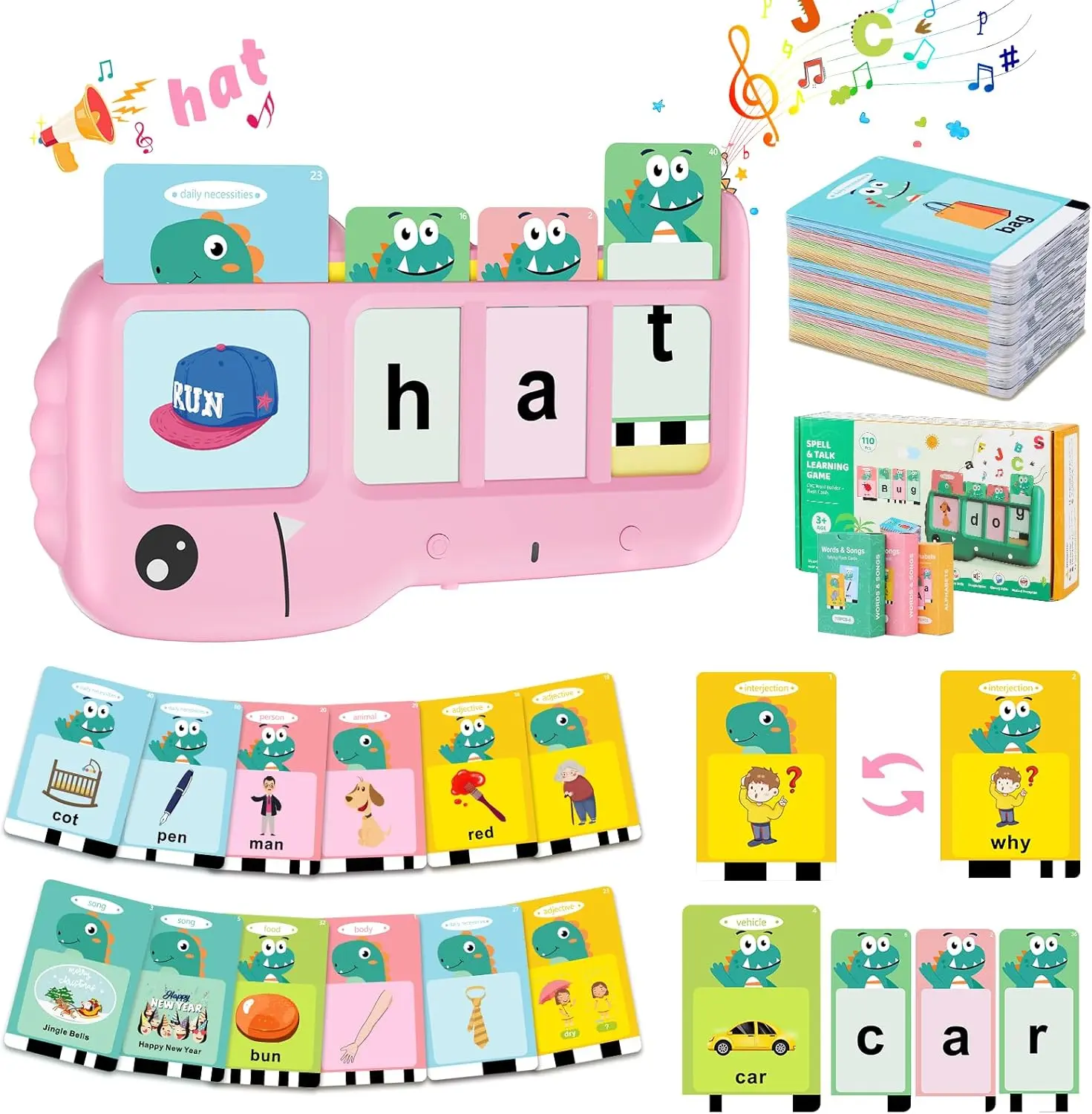 Children's Learning Flash Card Machine Children's Education With Voice Broadcast Interactive Talking Sight Word Flash Cards