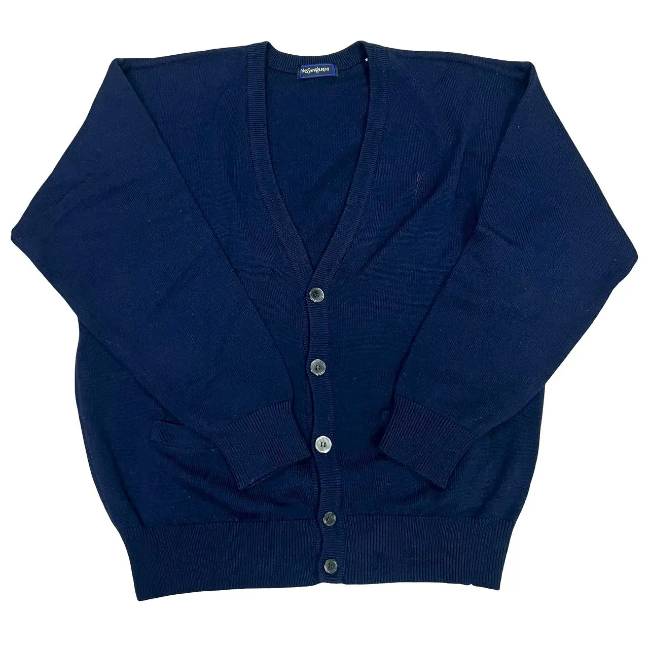 Pre-owned Yves Saint Laurent Wool Small Leather Goods Cardigan