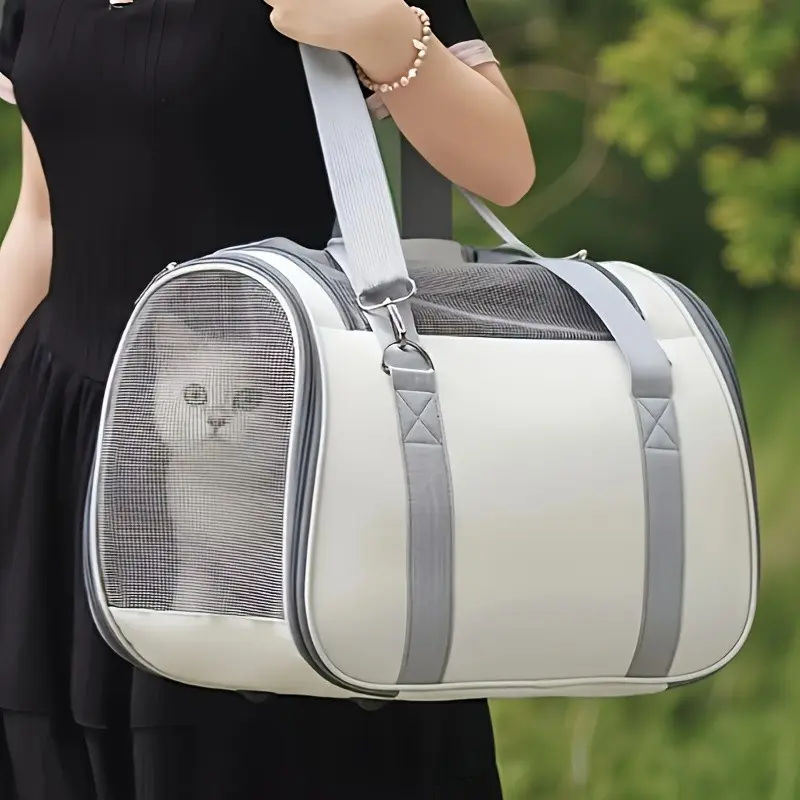 Portable Pet Cage, Animal Carrier 16.54inx10.24inx9.45in, Zipper Closure, Suitable for Cats and Small Dogs, Large Space, Comfortable Cat Bag, Puppy Carrier, Kitten