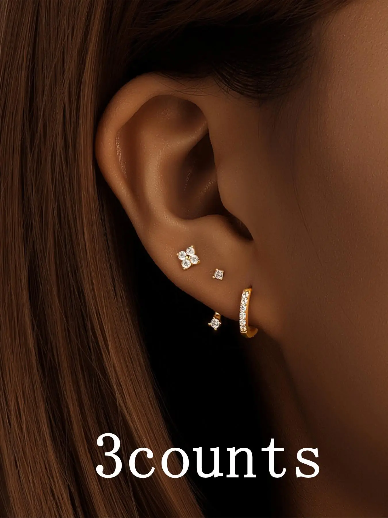 925 Sterling Silver Rhinestones Decor Cute Flower Design Stud Earrings, Fashionable Earrings for Women & Girls, Trendy All-match & Exquisite Jewelry f