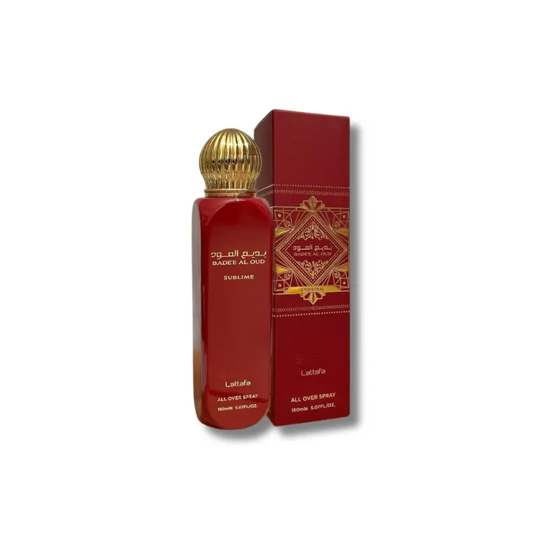Lattafa Badee Al Oud Sublime Unisex All Over Body Spray - Luxury Arabian Floral Woody Fragrance for Adults, Oud Depth, EDP, Fruity Fresh Lift, Vanilla Base, Tropical Rose & Moss Blend, Woody-Earthy Notes, 5.07 fl oz Bottle by Lattafa Perfumes Ind. L.l.c.