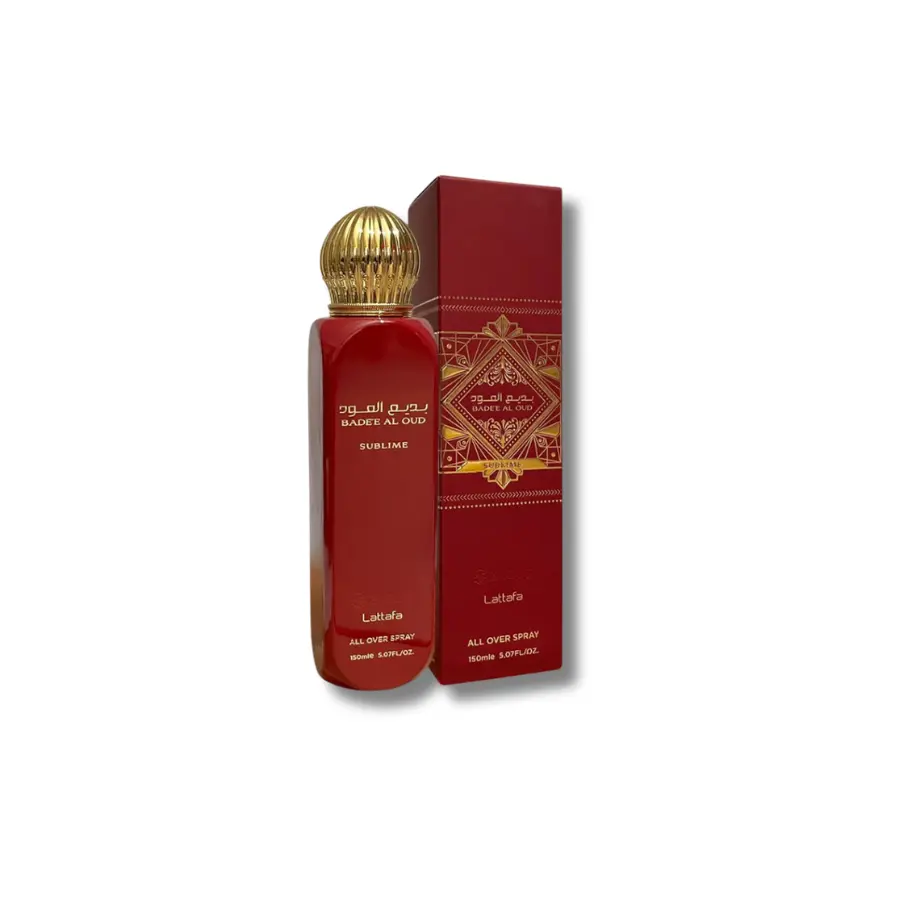 Lattafa Badee Al Oud Sublime All Over Body Spray, Aromatic Unisex Fragrance for Adults with Vanilla, Tropical Rose, and Woody & Earthy Notes, Arabic Inspired Scent, 5.07 fl oz Single Bottle, Fruity, All Over Skin