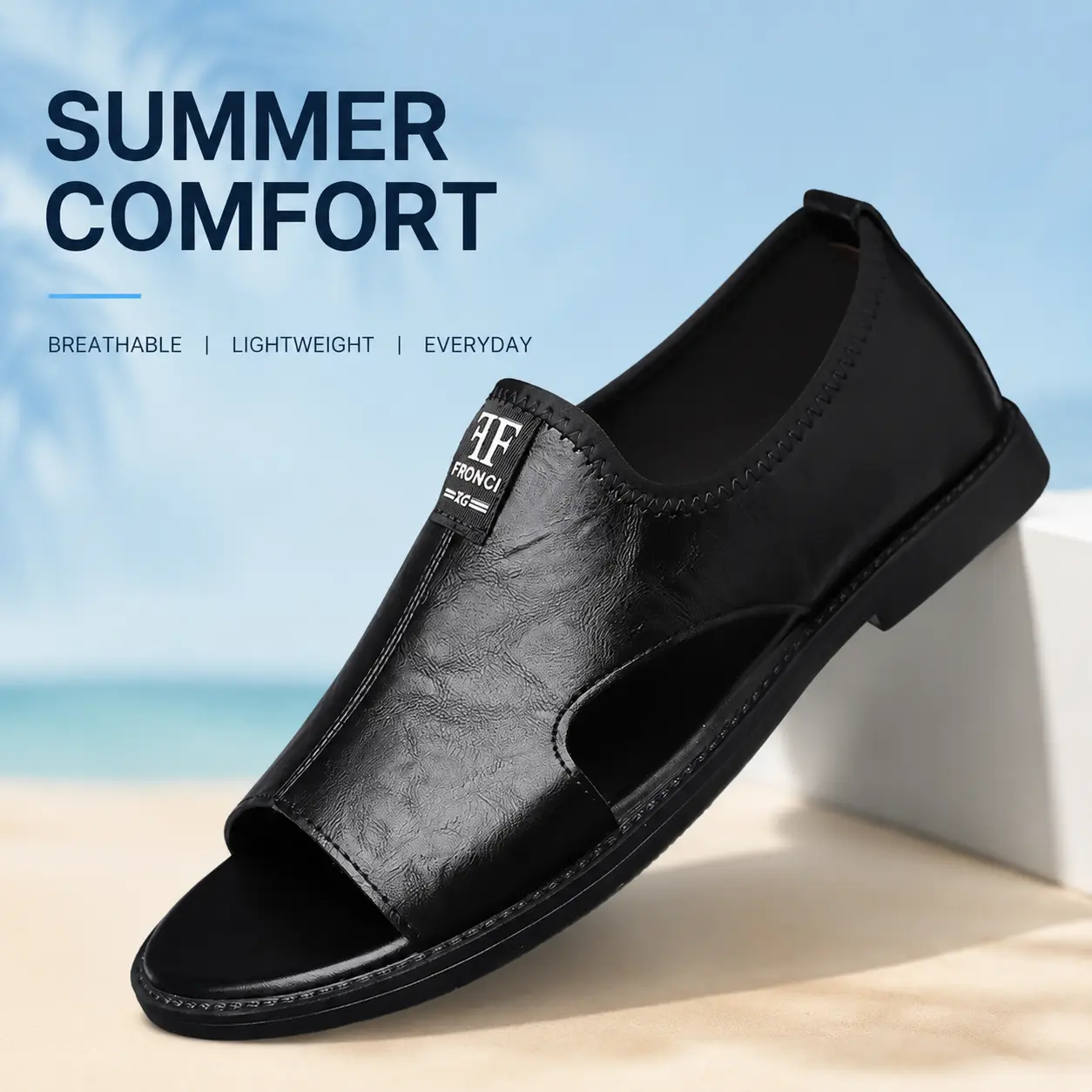 Men's Open-Toe Sandals with Rubber Sole | Cushioned, Lightweight & Breathable Easy Summer Comfort in Black, Brown & White - TikTok Shop Men's Open-Toe Sandals with Rubber Sole | Cushioned, Lightweight & Breathable Easy Summer Comfort in Black, Brown & White - TikTok Shop