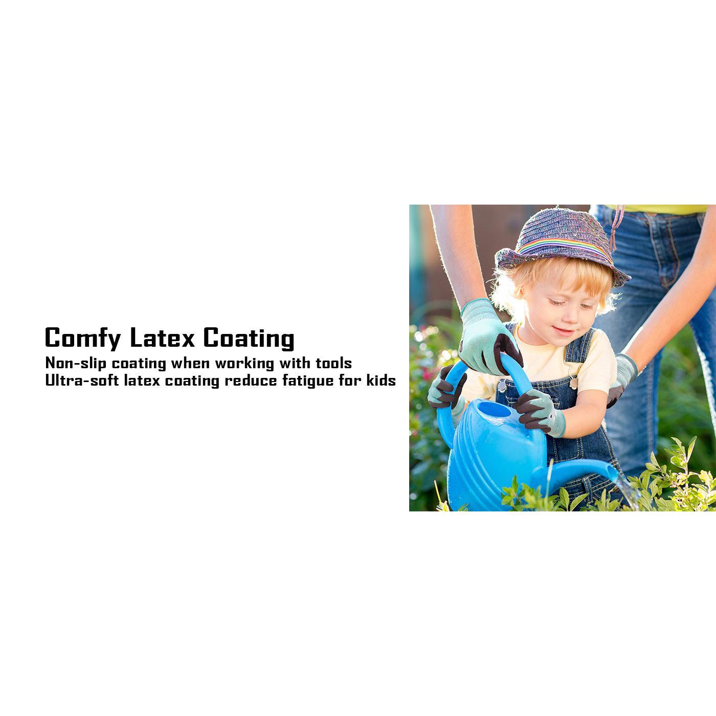 COOLJOB 2 Pairs Modal Toddler Work Gloves, Rubber Coated Kids Gardening Gloves COOLJOB 2 Pairs Modal Toddler Work Gloves, Rubber Coated Kids Gardening Gloves