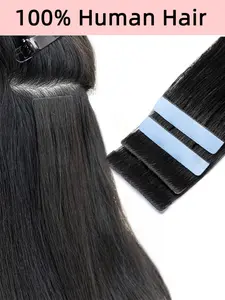 Invisible Tape in Hair Extensions Human Hair Injection Tape-ins with 10 PcsTape-ins Edge Tape in Extensions Human Hair Thick for Women