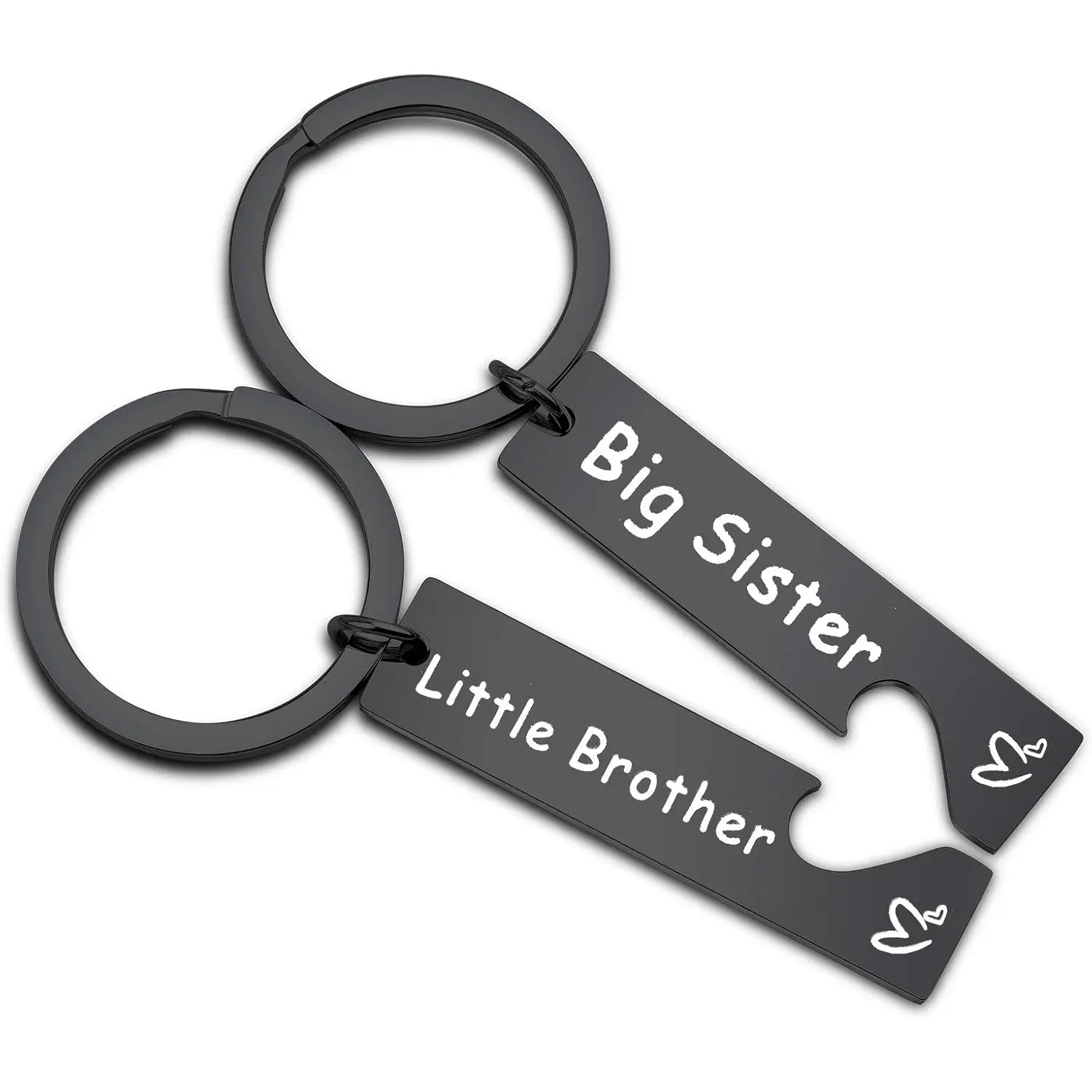 Big Sister Little Brother Sibling Matching Keyring Set Family Jewelry