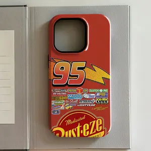 Cars Lightning McQueen 95 Phone Case for iPhone 17 16e 16 15 14 13 12 11 XR XSMAX 7 8 Air Pro Max Plus Luxury Double-layer Cover
