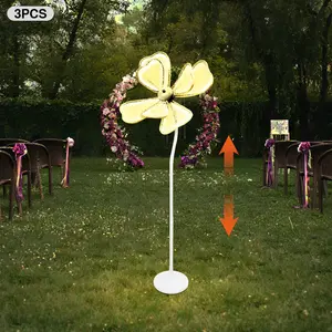 3pcs Flower Shaped Floor Standing Wedding Lights For Indoor Stage Hall Hotel Window Decoration And Path Guidance