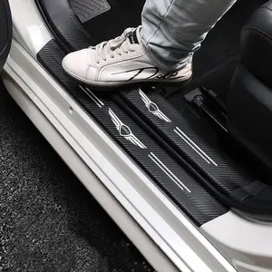 Carbon Fiber Car Sticker Auto Door Trunk Protective Strip Anti Scratch Decal For Hyundai Genesis Coupe G80 G70 GV80 BH GH Car Decals