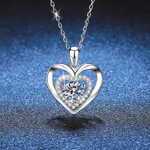 S925 sterling silver necklace for women zircon necklace a heart-to-heart gift for her