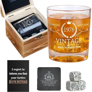 2026 50th Birthday Gifts for Him - 1976 Whiskey Glasses, 50th Birthday Gift Ideas for Dad or Husband