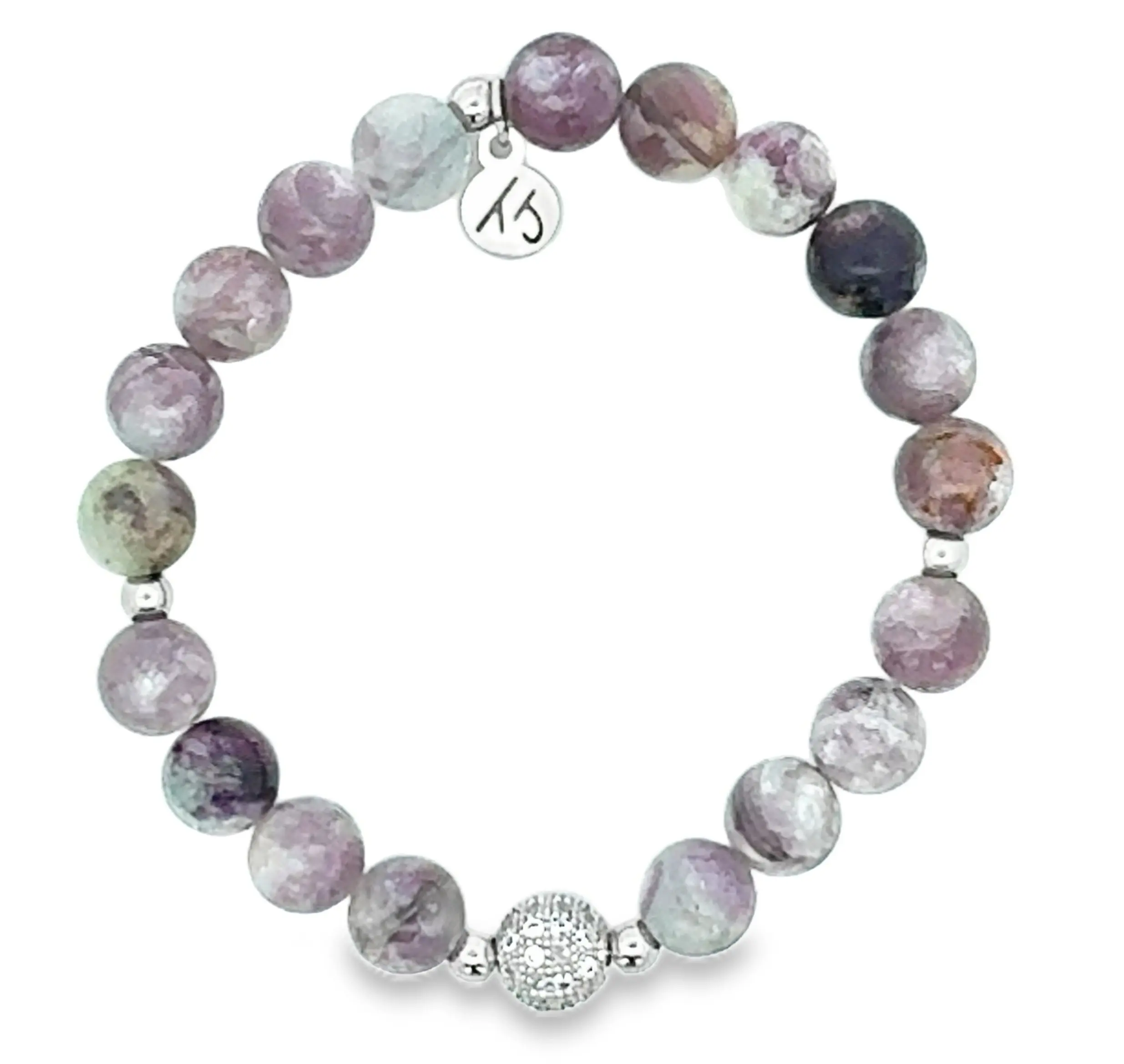 TTT Live Exclusive Silver Pave with Lepidolite Quartz Gemstone Bracelet