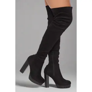 Women's Fashionable Black High Heels Boots, Sale Party Baddie Christmas Disco Night Out Baddie